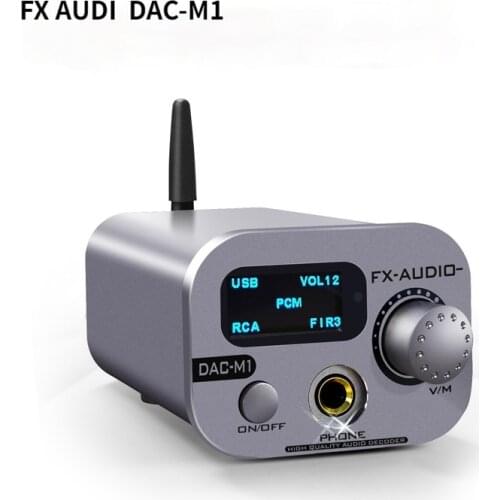 FX AUDIO DAC-M1 Decoder Bluetooth 5.0 APTX ESS9038Q2M 32Bit 768kHz DSD512 DACM1 DAC Headphone Amplifier with Remote