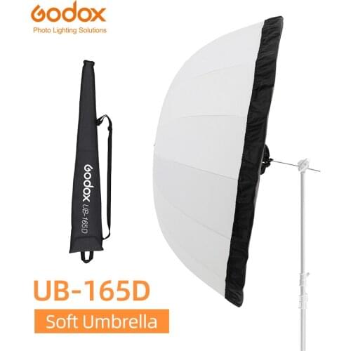Godox UB-165D 165cm White Parabolic Reflective Transparent Soft Umbrella Studio Light Umbrella with Black Silver Diffuser Cover