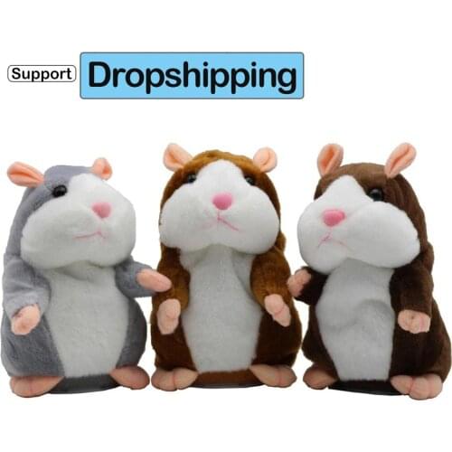Support Dropshipping 15cm Talking Hamster Falante Mouse Pet Plush Toy Cute Talking Sound Record Educational Stuffed Doll