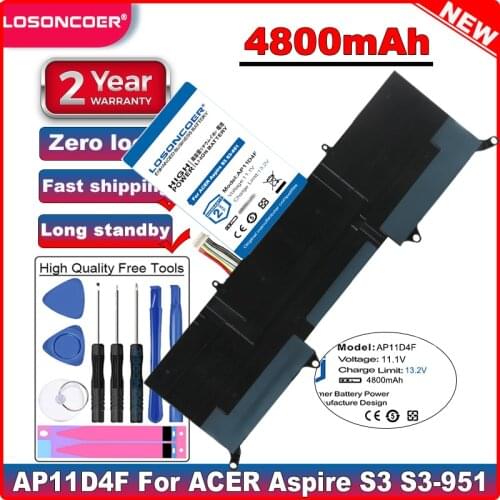 Good Quality Battery AP11D4F AP11D3F Battery for ACER Aspire S3 S3-951 S3-951-2464G24iss S3-951-6464 S3-951-6646 MS2346 in stock