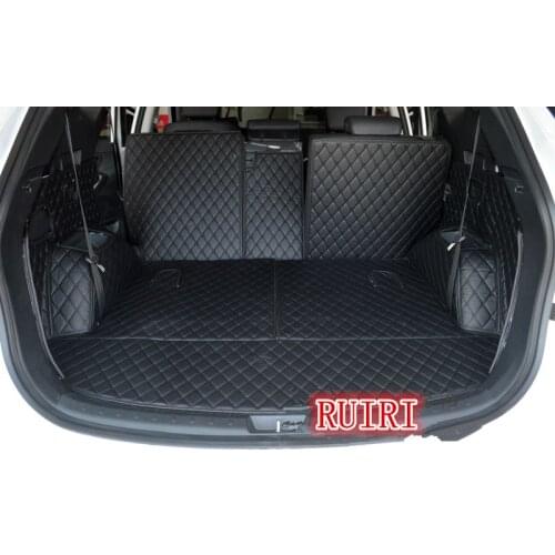 Good quality! Full set car trunk mats for Hyundai Santa Fe 7 seats 2017-2013 durable boot carpets cargo liner for Santafe 2015