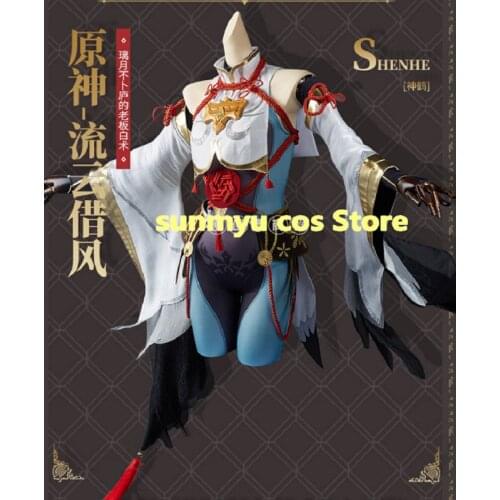 Game Genshin Impact Shen He Shenhe Cosplay Costume