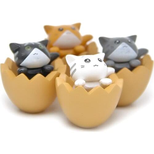 Creative Cute Eggshell Cat Ornaments DIY Micro Landscape Home Desktop Decoration