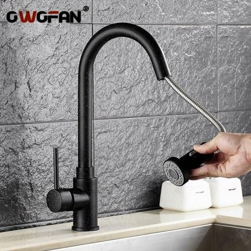 Kitchen Faucet Single Handle Hole Pull Out Spray Brass Kitchen Sink Faucet Mixer Cold Hot Water Taps Torneira Cozinha N22-031