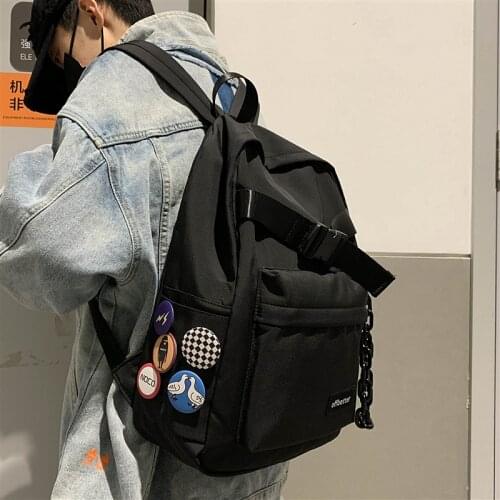 Fashion Ins Backpack Men Schoolbag for Teen Boys Campus Large-capacity High School Students Korean Japanese Casual Backpack Tide