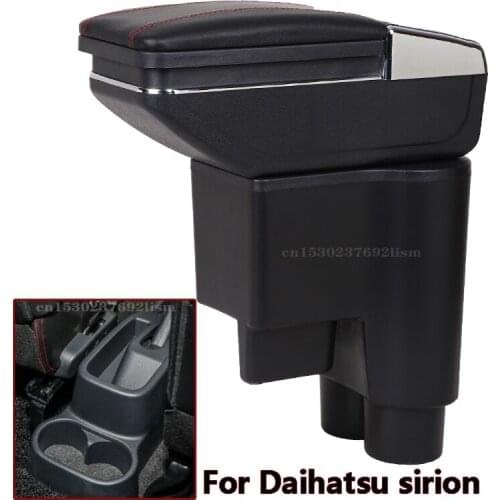 For Daihatsu sirion armrest box USB Charging Double layer central Store content cup holder ashtray accessories