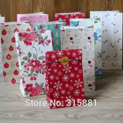 Merry Christmas kraft paper bag, Gift Bag, gift paper bag 30pcs/lot