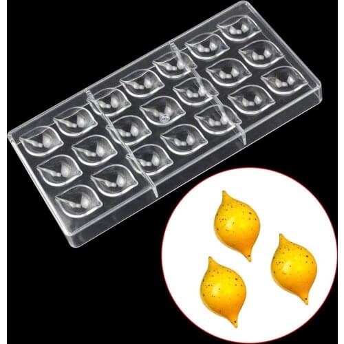 DIY 3D 21Cups lemon shape Polycarbonate Chocolate Mold PC Food Grade Candy Mould Chocolate Candy Pastry Tool