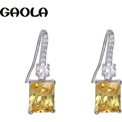 GAOLA Fancy Color Classic Lovely Plant Dangle Earrings Cubic Zirconia Earring For Women GLE7079