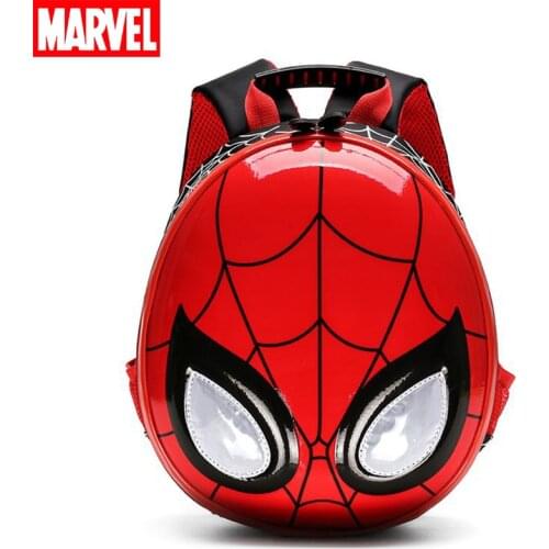 Disney Spiderman Boys Cool Glowing School Bag Cute Cartoon Anime Figure Student 3D Backpack Fashion Childrens Bags 2-5Y