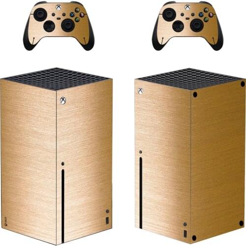 Gold Metal Style Xbox Series X Skin Sticker for Console & 2 Controllers Decal Vinyl Protective Skins Style 1