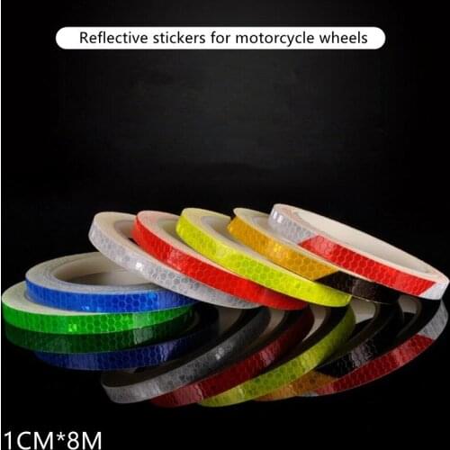 1cmx8m Durable Night Cycling Motorcycle Luminous Stripe Waterproof Car Rim Tape Bike Wheel Sticker Reflective Tape Sticker