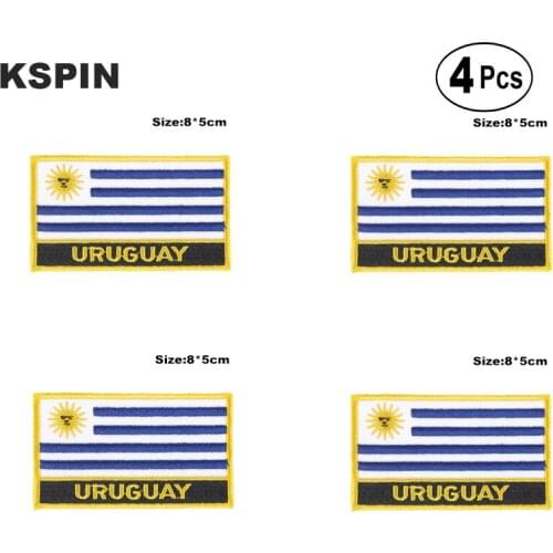 Uruguay Rectangular Shape Flag Iron on Saw on Patches Embroidered Flag Patches National Flag Patches for Clothing
