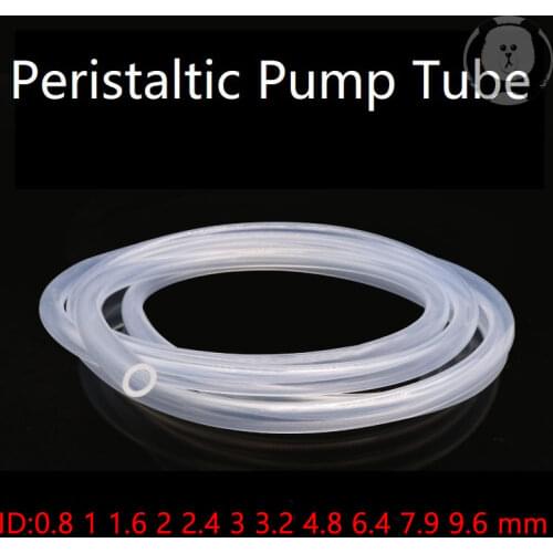 Peristaltic Pump Tube ID 0.8 1 1.6 2 2.4 3.2 4.8 6.4 7.9 9.6 mm Soft Silicone Hose Flexible Food Grade Nontoxic Transparent