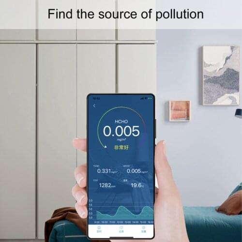 Air Quality Tester Phone APP Monitor Formaldehyde TVOC Carbon Dioxide CO2 Temperature Monitor Detector High Sensitive
