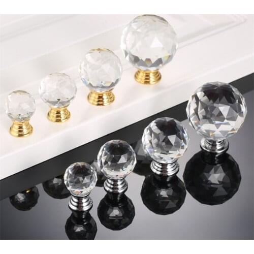 1pc Crystal Glass Door Knobs Drawer Cupboard Furniture Handle Cabinet Knobs and Handles Cupboard Kitchen Pull Handles 20-40mm