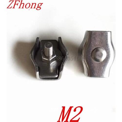 10PCS M2 single Clamps Buckle Wire Rope Clip 2 MM stainless Steel 304
