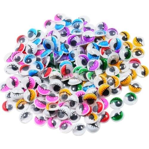 168 Pcs/pack Self Adhesive Sticky Wiggle Googly Eyelash Eyes Assorted Sizes for Kids DIY Craft Scrapbooking Embellishments 12mm
