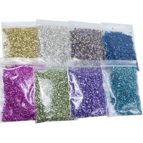 20g/bag Irregular Ore Nail Studs Gold Silver Rhinestone Muti-color Stone Manicure Colorful 3D Nail Art Decoration Accessories P0