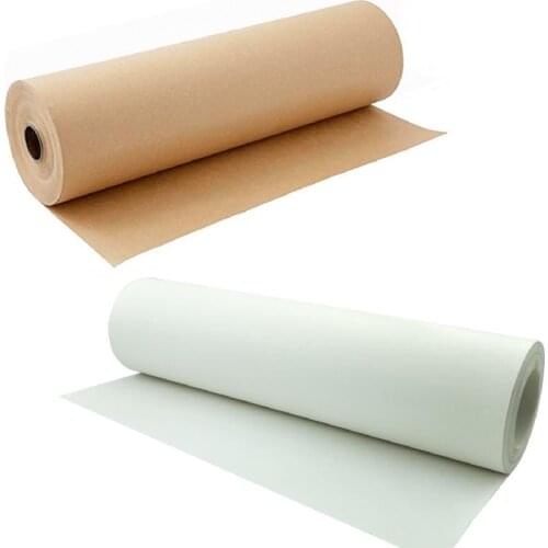 30 Meters Kraft Wrapping Paper Roll for Wedding Birthday Party Gift Flower Poster Wrapping Package Decoration Brown White Paper