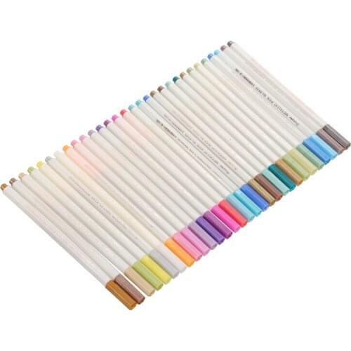 30pcs Multicolour Single Head Highlighter Brush Art Markers Pen Drawing Pens for Painting Calligraphy Art Stationery Supplies