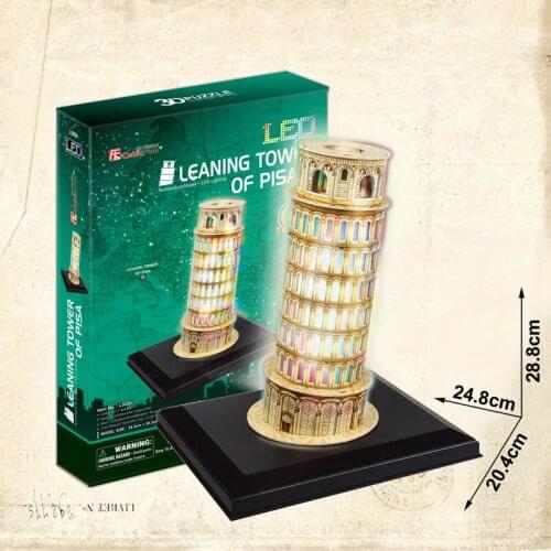 3D Children Jigsaw Puzzle World Architecture For The Leaning Tower Of Pisa Children DIY Paper Architecture Puzzle Education Gift