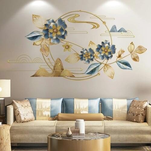 3D Wall Stickers Flower Chinese Style Living Room TV Backdrop Wall Decal Bedroom Decor Self-adhesive Mural Home Office Decor Art