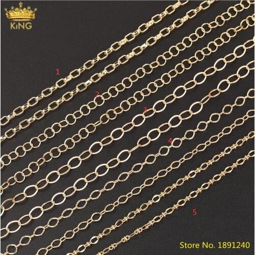 5Meters Sale,Gold Copper Oval Open Link Jewelry Chains Bracelet Necklace Making ,Metal Retention Color Chains DIY Jewelry Making