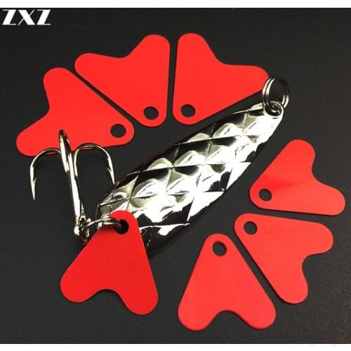 500pcs 21mm 16mm Heart Shape Red Plastic Fish Tails for Metal Spoon Lures DIY with Spoon Sequins Lure Accessories Free Shiping