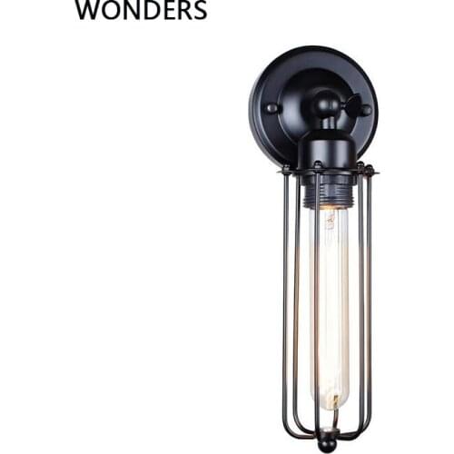American Retro Wrought Iron Interior Decoration LED wall lamp E26 E27 Universal interface wall light Simple bar shop decor бра
