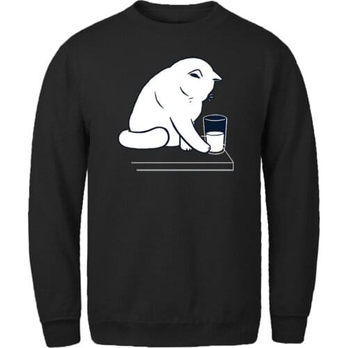 Cats Print Sweatshirt Mens Long Sleeve Harajuku Fleece Hoody Male Leisure Outwear Pullovers Homme Retro Autumn Moletom Masculino