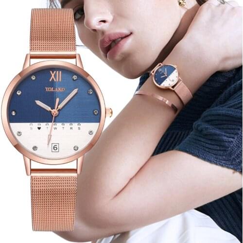 Women Watch Luxury Brand Fashion Casual Creative Quartz Bracelet Watches Stainless Steel Net belt Dress Clock Gift reloj mujer