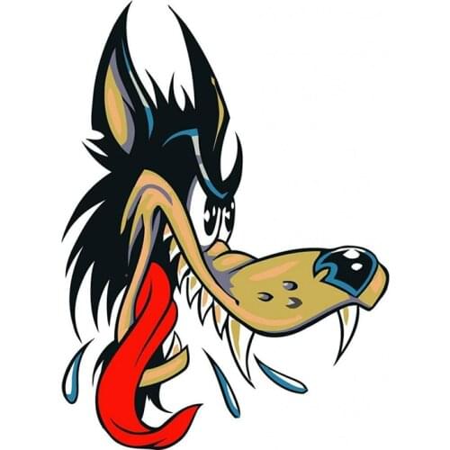 Dawasaru Funny Big Bad Wolf Car Sticker Personalized Cover Scratch Decal Motorcycle Auto Accessories Decoration PVC,13cm*9cm