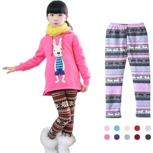 Childrens Pants Autumn Winter Girls Printed Milk Silk Thick Hot Girls Leggings