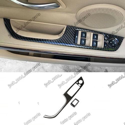 For 2005-2012 BMW E92 E93 3 Series Carbon Fiber Interior Window Switch Cover 2pcs