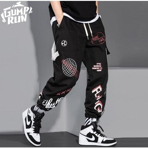 Ribbons Harem Joggers Men Cargo Pants Streetwear 2021 Hip Hop Casual Pockets Track Pants Male Harajuku Fashion Trousers