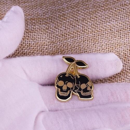Cherry Skull Smile enamel pin Halloween gift