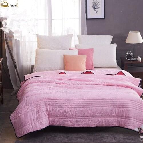 Hot sale snow cotton polyester washable feather fabric filler summer quilt solid color