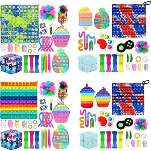 Fidget Toys Pack Pushs popete Anti stress Set Box Puzzle Game Children Adults Fidget Toys Sensory Squishy Bubble Figet Toys Kit