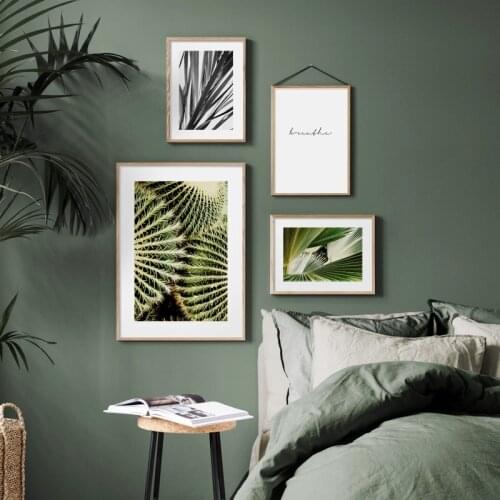 Cactus Banana leaf Plant Natural Quotes Nordic Posters And Prints Wall Art Canvas Painting Wall Pictures For Living Room Decor