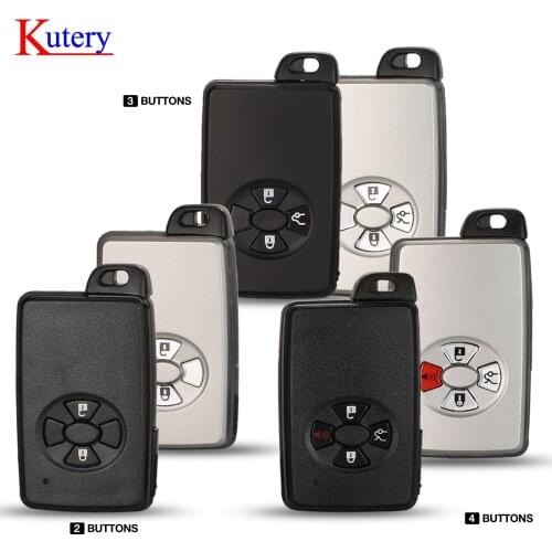 Kutery 20pcs for Toyota Avalon Camry Highlander Crown Corolla Smart Card Remote Car Key Shell Fob 2/3/4 Buttons Black/White Case