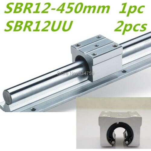 SBR12 linear rail CNC group: 1 pc SBR12 450mm linear guide + 2pcs SBR12 linear bearing block cnc router
