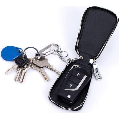 Multifunctional Female Key Wallet Men Women Genuine Leather Car Key Holders Housekeeper For Men Retro Home Keychain Case