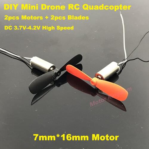 2PCS 7mm*16mm Motor+blades Propeller 3.7V 4.2V 55000RPM High Speed Mini Coreless Motor Engine for RC Drone Toy Quadcopter DIY