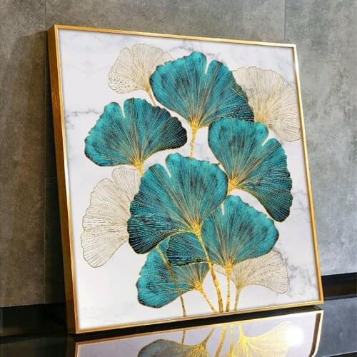 DIY Printed Landscape Series Printed Cross Stitch Kits Embroidery Needlework Sets Ginkgo Biloba Cross-Stitch Home Decoration