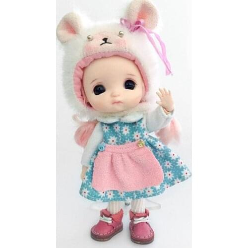 Ob11 doll dress BJD Molly PD9 GSC bib dress clay doll clothes hat suit