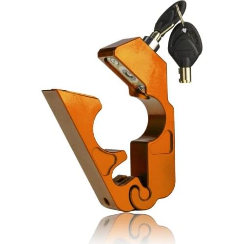 Orange Motorcycle Lock Anti Theft Bicycle Handlebar Grip Lock for Scooters ATV Street Bike Dirt Bike Motorbike
