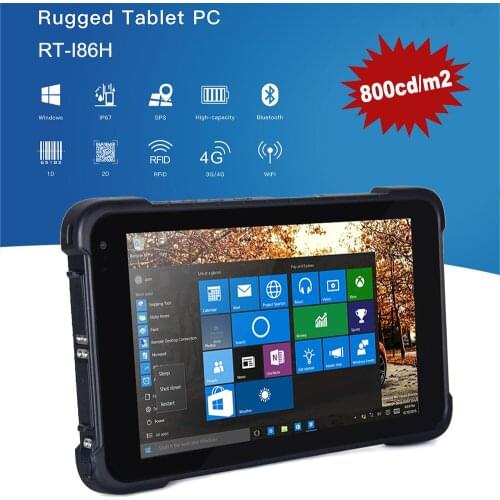 8" Windows 10 OS 800cd/m2 IP67 Industrial Waterproof Computer 4G Network 2D Scanner GSM WIFI GPS Rugged Tablet PC