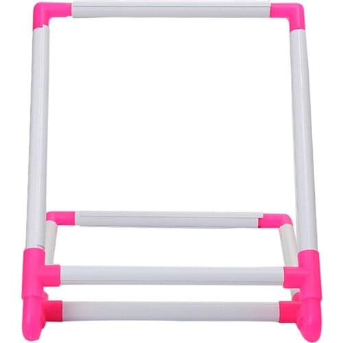 Cross Stitch Frame Portable Handheld Square Embroidery Hoop Cross Stitch Rack Stand Easy to Assemble