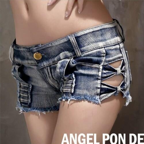 Womens Sexy jeans denim shorts 2021 Summer Fashion Pure cotton Hollow out shorts Ladies Skinny low waist short pants jeans Girls